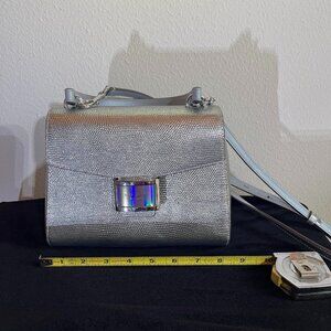 METALLIC SILVER LEATHER KATE SPADE CROSSBODY